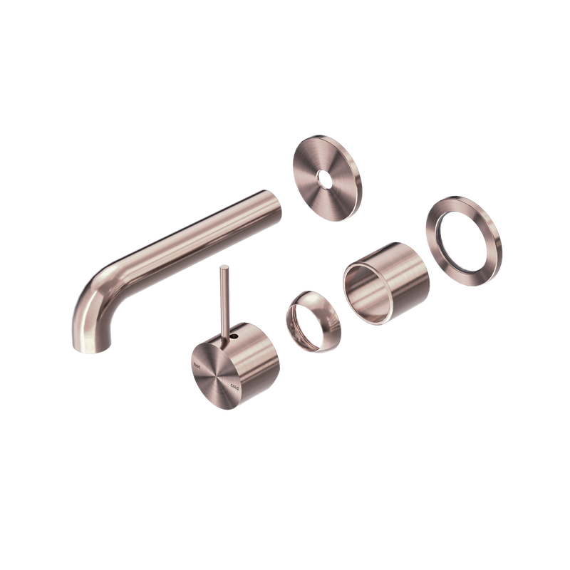 Mecca Wall Basin/Bath Mixer Separate Back Plate Handle Up 160mm Trim Kits Only Brushed Bronze