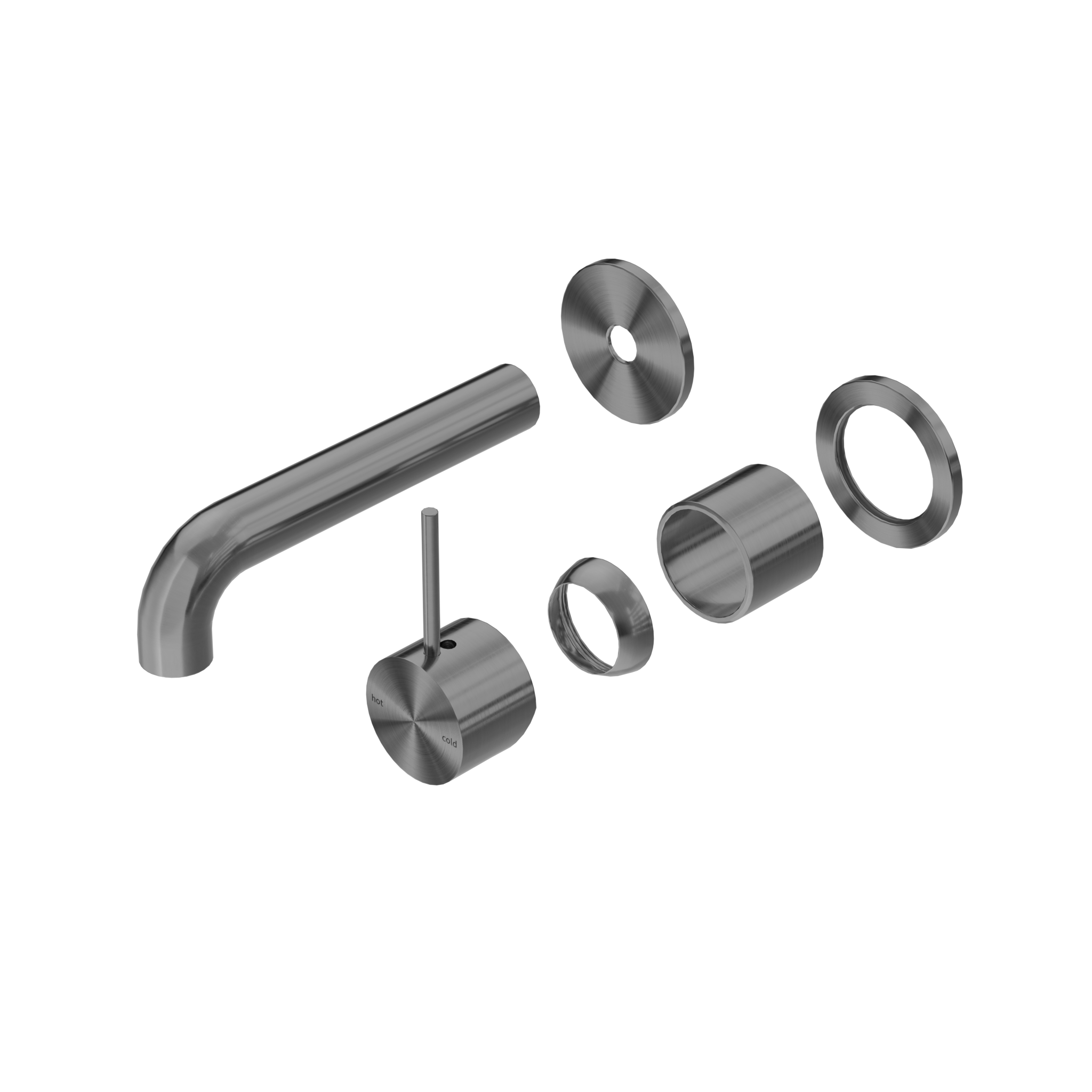 Mecca Wall Basin/Bath Mixer Separate Back Plate Handle Up 160mm Trim Kits Only Gun Metal
