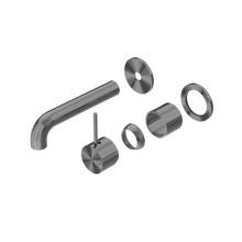 Mecca Wall Basin/Bath Mixer Separate Back Plate Handle Up 160mm Trim Kits Only Gun Metal
