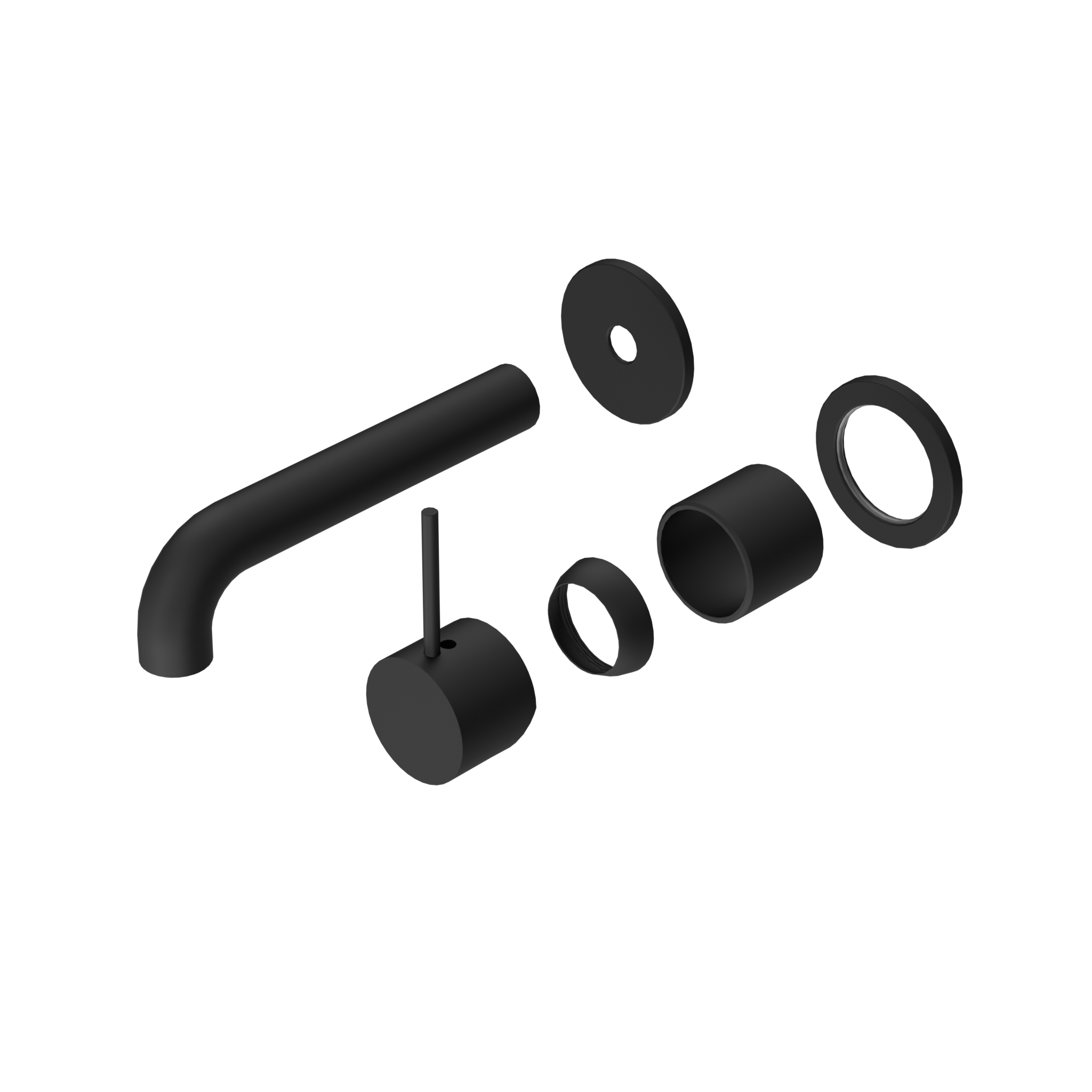 Mecca Wall Basin/Bath Mixer Separate Back Plate Handle Up 160mm Trim Kits Only Matte Black