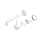 Mecca Wall Basin/Bath Mixer Separate Back Plate Handle Up 160mm Trim Kits Only Matte White