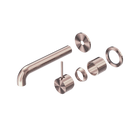 Mecca Wall Basin/Bath Mixer Separate Back Plate Handle Up 185mm Trim Kits Only Brushed Bronze