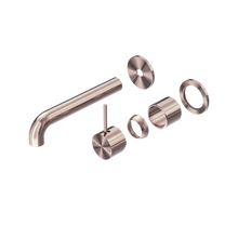 Mecca Wall Basin/Bath Mixer Separate Back Plate Handle Up 185mm Trim Kits Only Brushed Bronze