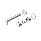 Mecca Wall Basin/Bath Mixer Separate Back Plate Handle Up 185mm Trim Kits Only Chrome
