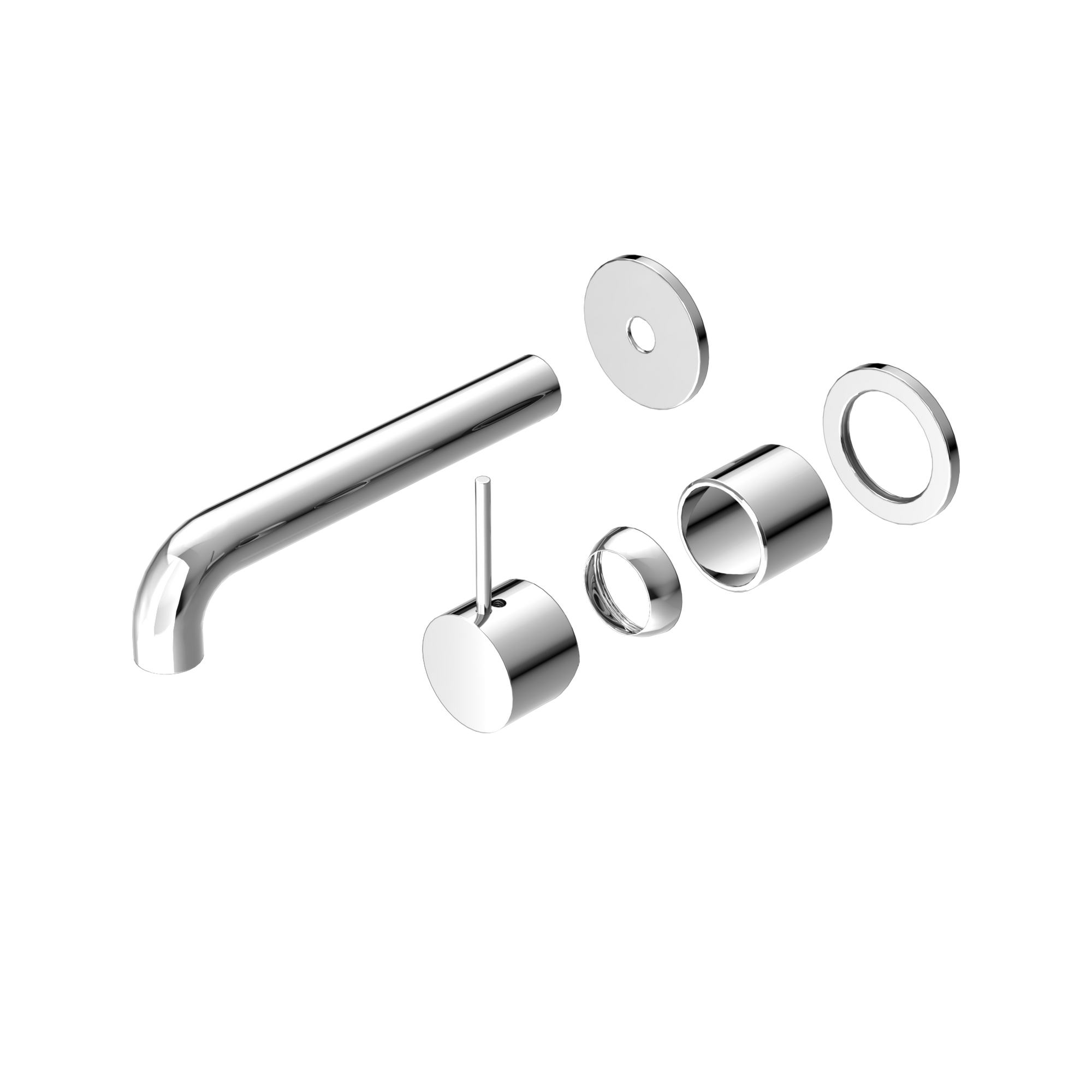 Mecca Wall Basin/Bath Mixer Separate Back Plate Handle Up 185mm Trim Kits Only Chrome