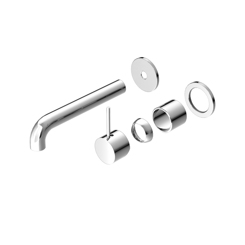 Mecca Wall Basin/Bath Mixer Separate Back Plate Handle Up 185mm Trim Kits Only Chrome