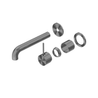 Mecca Wall Basin/Bath Mixer Separate Back Plate Handle Up 185mm Trim Kits Only Gun Metal