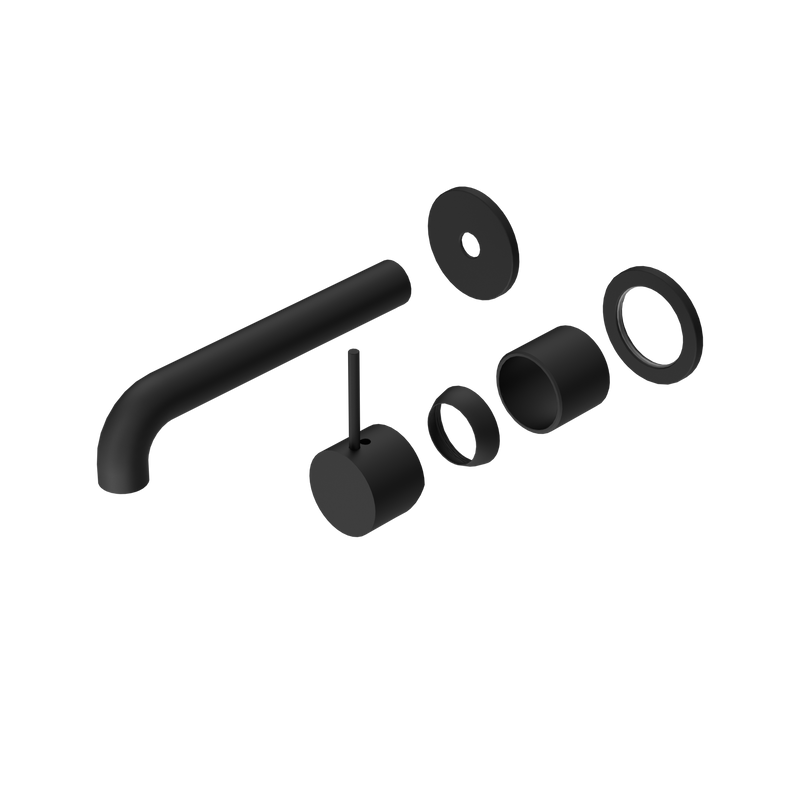 Mecca Wall Basin/Bath Mixer Separate Back Plate Handle Up 185mm Trim Kits Only Matte Black