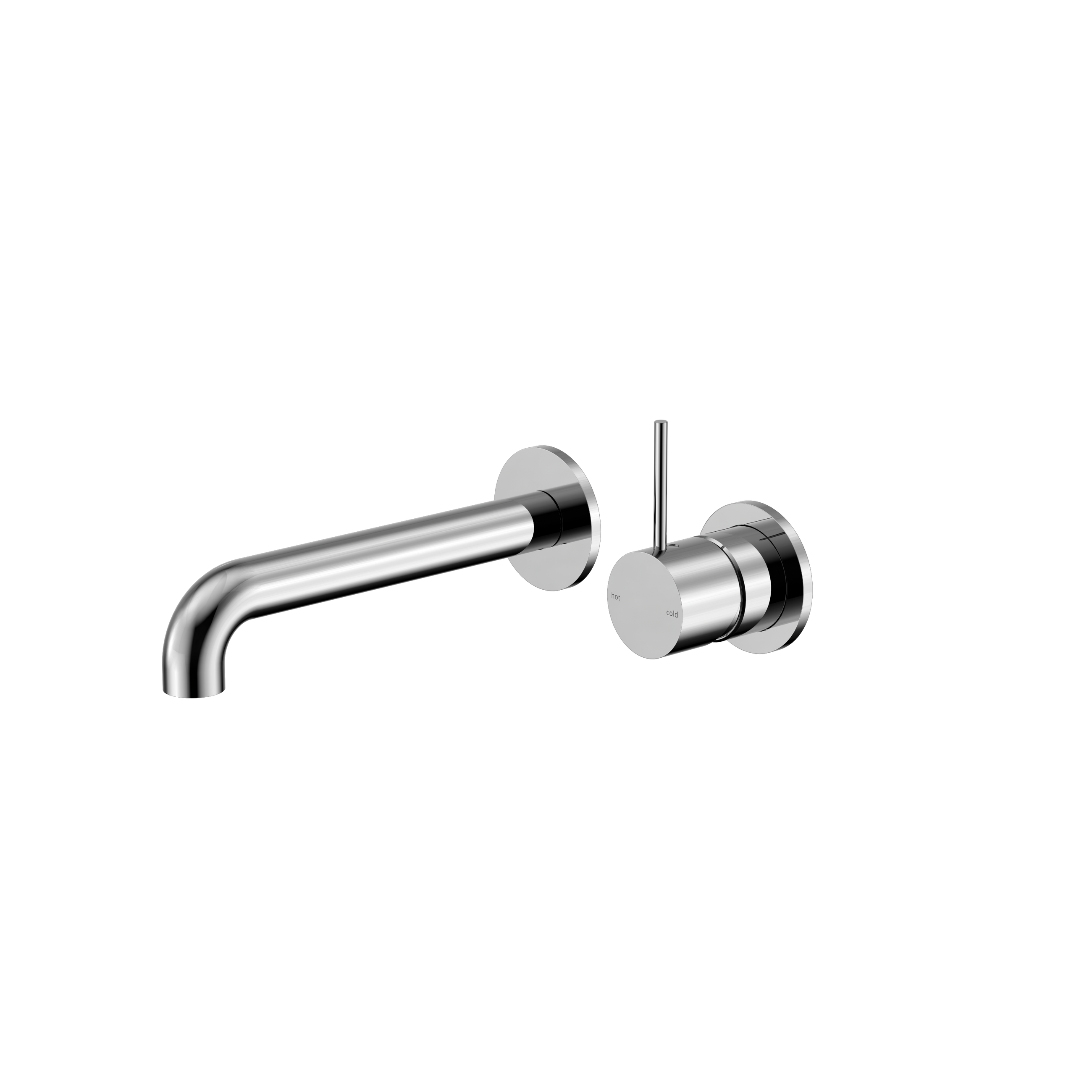 Mecca Wall Basin/Bath Mixer Separate Back Plate Handle Up 230mm Chrome