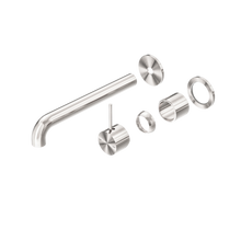 Mecca Wall Basin/Bath Mixer Separate Back Plate Handle Up 230mm Trim Kits Only Brushed Nickel