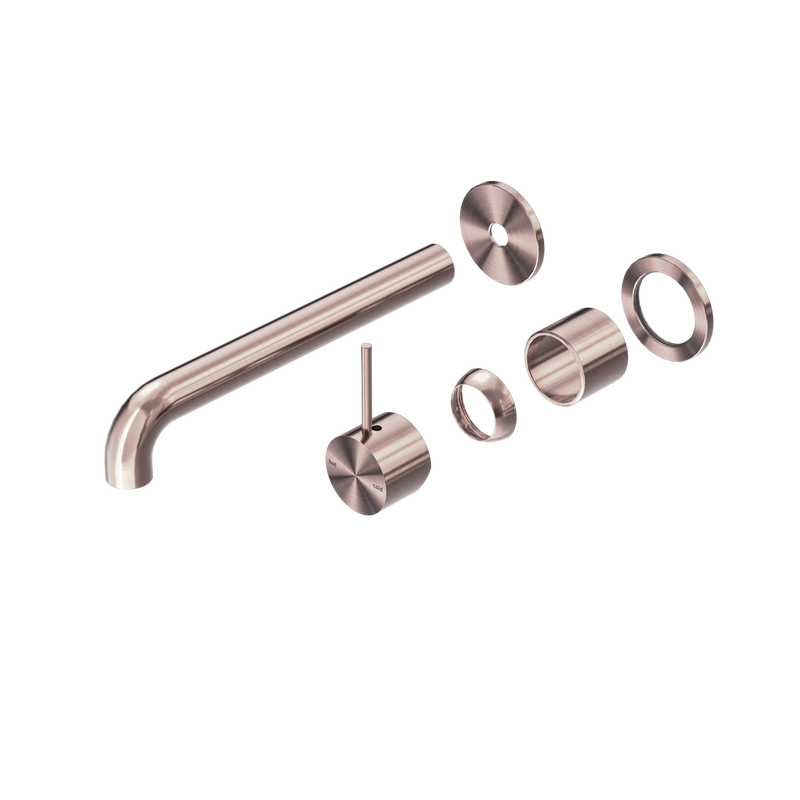 Mecca Wall Basin/Bath Mixer Separate Back Plate Handle Up 230mm Trim Kits Only Brushed Bronze