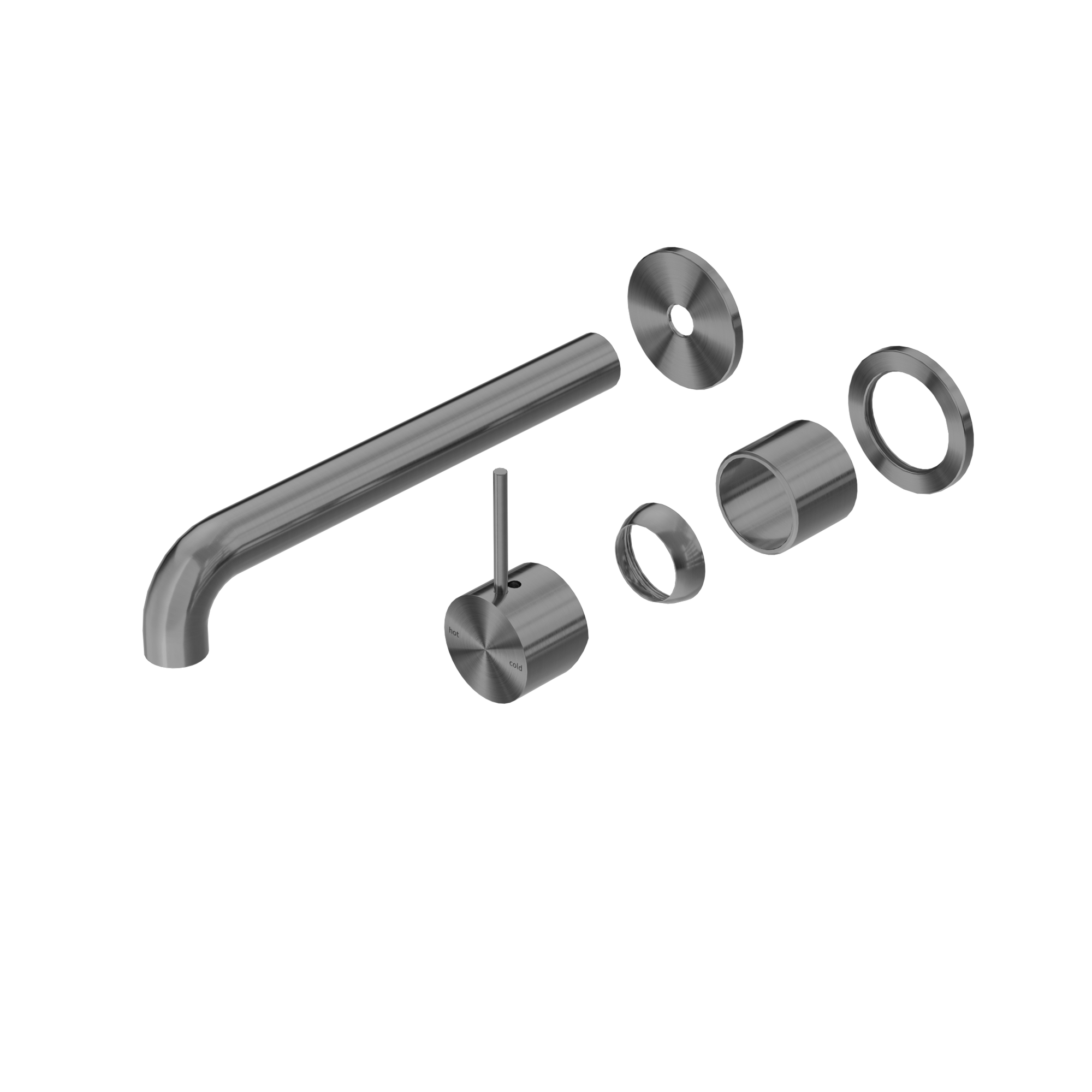 Mecca Wall Basin/Bath Mixer Separate Back Plate Handle Up 230mm Trim Kits Only Gun Metal