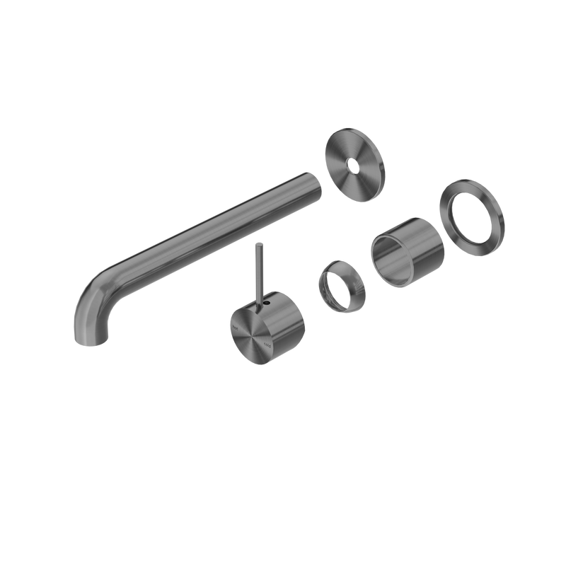 Mecca Wall Basin/Bath Mixer Separate Back Plate Handle Up 230mm Trim Kits Only Gun Metal