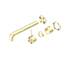 Mecca Wall Basin/Bath Mixer Separate Back Plate Handle Up 260mm Trim Kits Only Brushed Gold