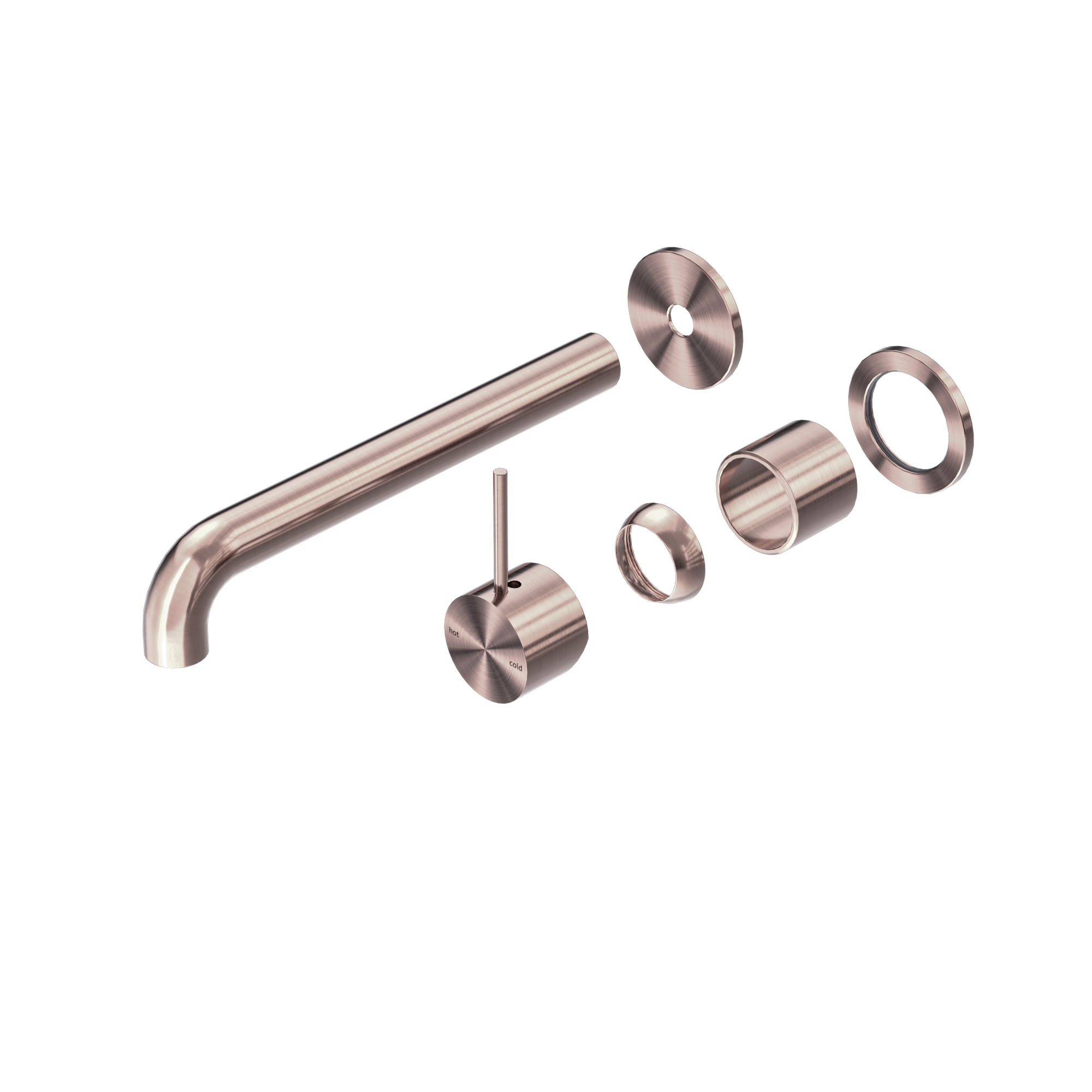 Mecca Wall Basin/Bath Mixer Separate Back Plate Handle Up 260mm Trim Kits Only Brushed Bronze