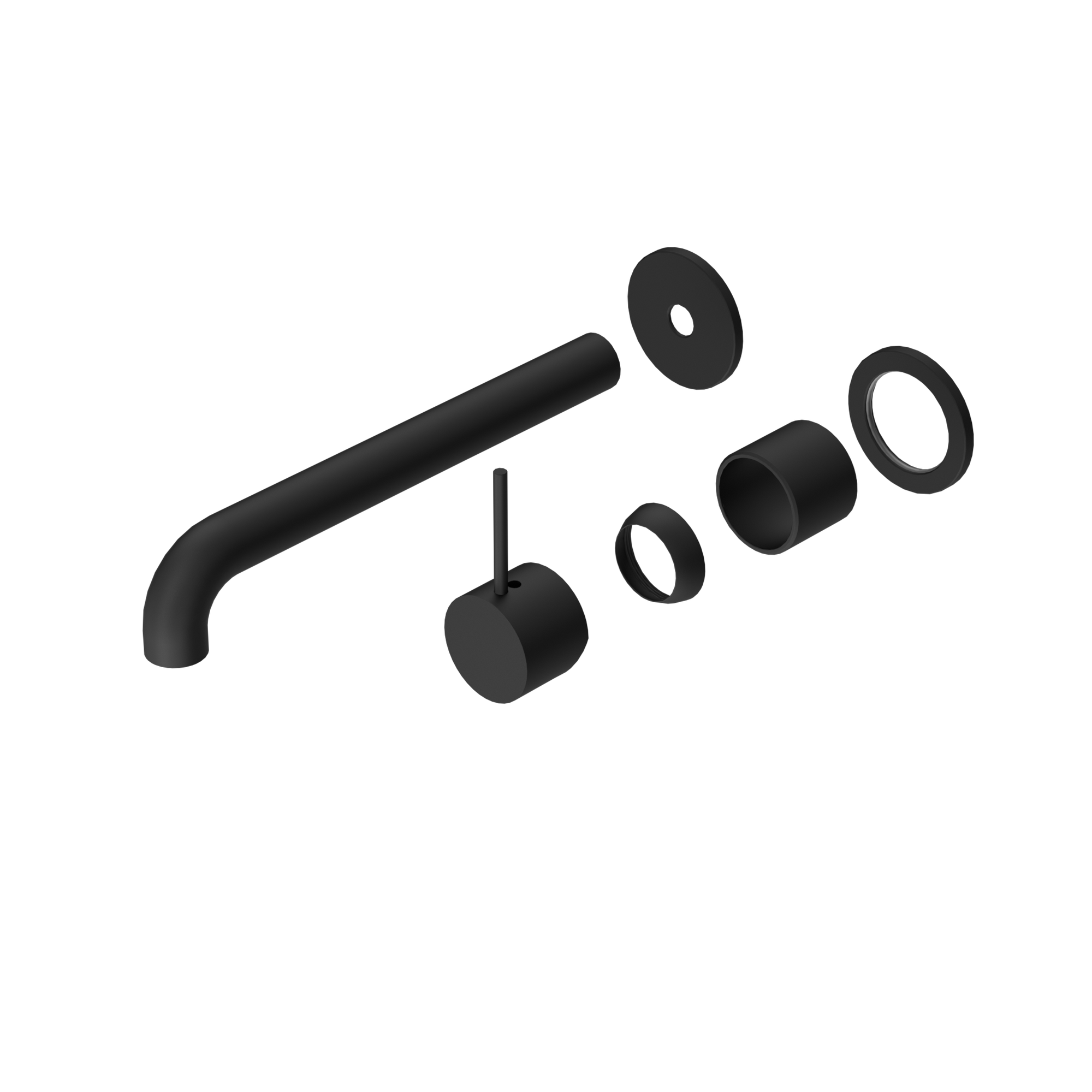 Mecca Wall Basin/Bath Mixer Separate Back Plate Handle Up 260mm Trim Kits Only Matte Black