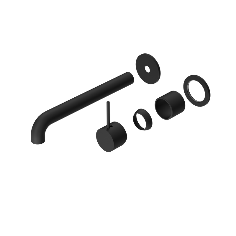 Mecca Wall Basin/Bath Mixer Separate Back Plate Handle Up 260mm Trim Kits Only Matte Black