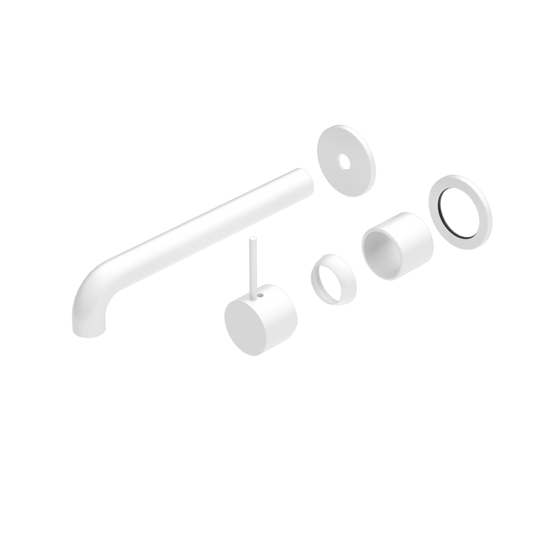 Mecca Wall Basin/Bath Mixer Separate Back Plate Handle Up 260mm Trim Kits Only Matte White