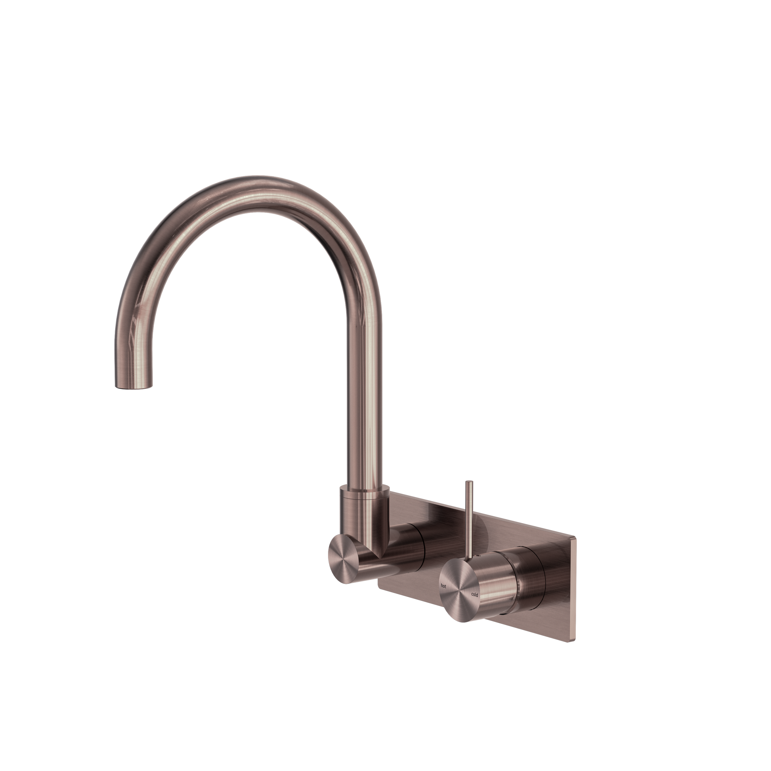 Mecca Wall Basin/Bath Mixer Swivel Spout Handle Up Brushed Bronze