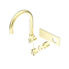 Mecca Wall Basin/Bath Mixer Swivel Spout Handle Up Trim Kits Only Brushed Gold