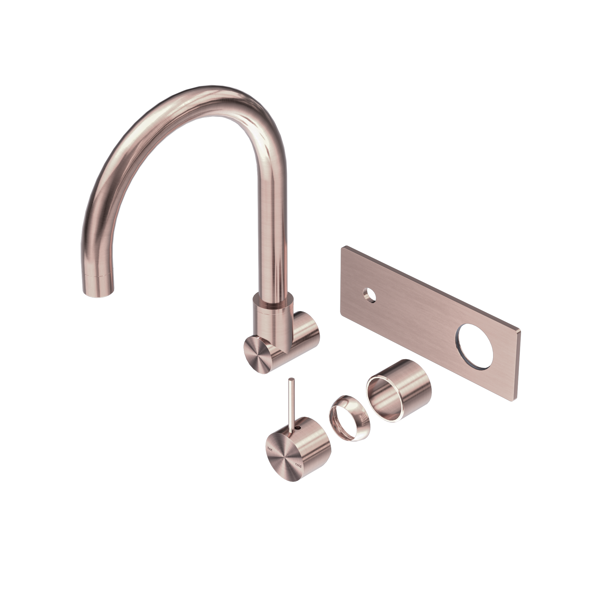 Mecca Wall Basin/Bath Mixer Swivel Spout Handle Up Trim Kits Only Brushed Bronze