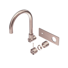 Mecca Wall Basin/Bath Mixer Swivel Spout Handle Up Trim Kits Only Brushed Bronze