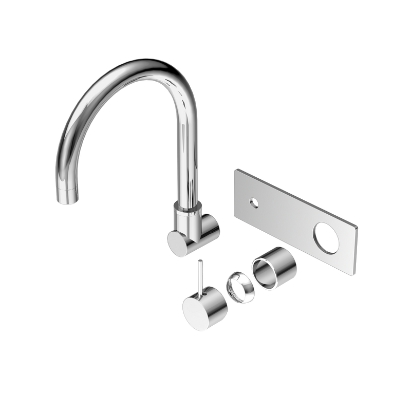 Mecca Wall Basin/Bath Mixer Swivel Spout Handle Up Trim Kits Only Chrome