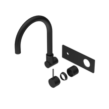 Mecca Wall Basin/Bath Mixer Swivel Spout Handle Up Trim Kits Only Matte Black