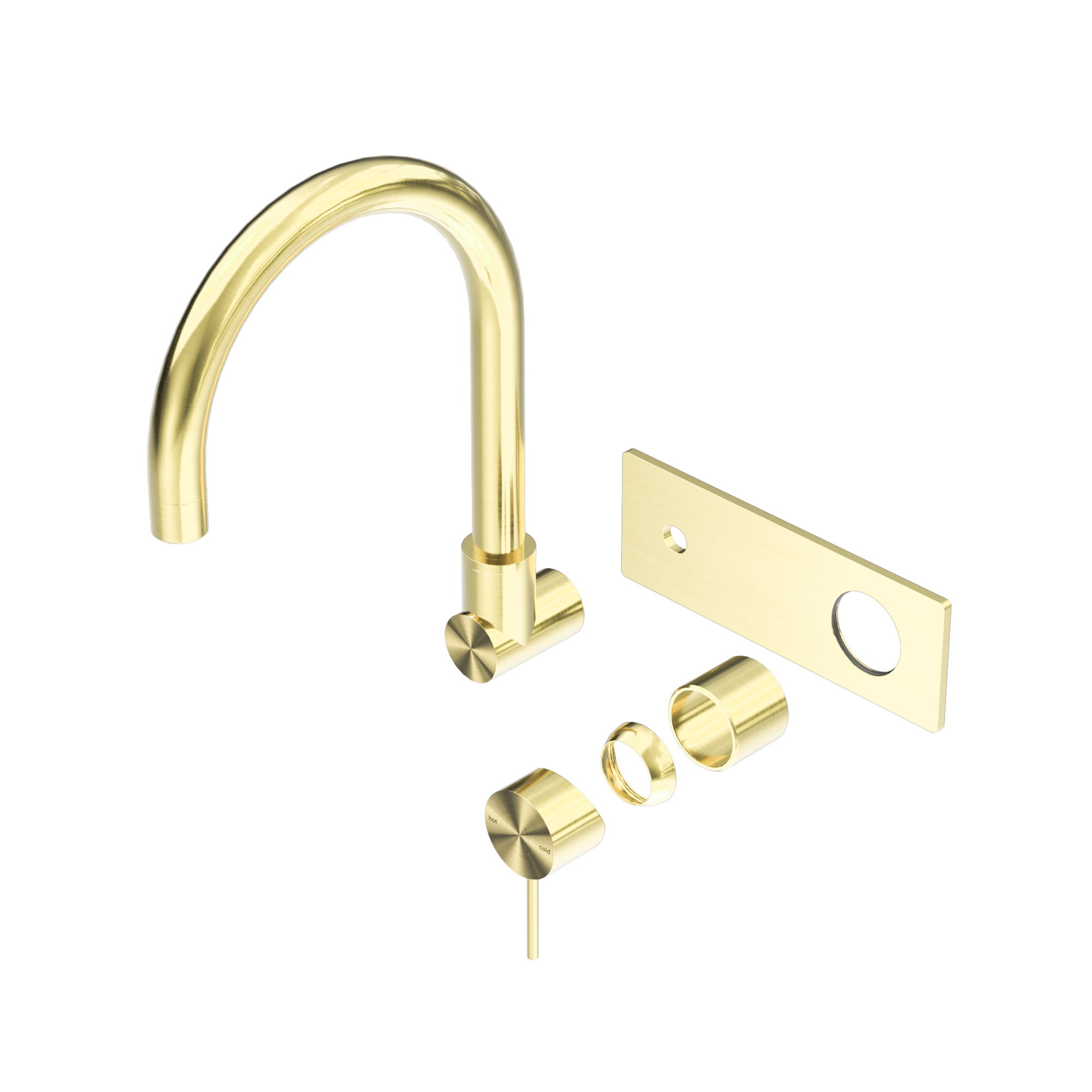Mecca Wall Basin/Bath Mixer Swivel Spout Trim Kits Only Brushed Gold