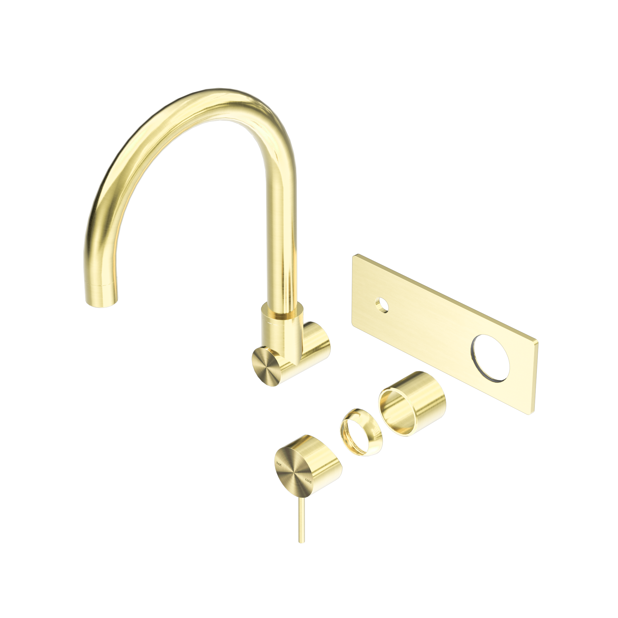 Mecca Wall Basin/Bath Mixer Swivel Spout Trim Kits Only Brushed Gold