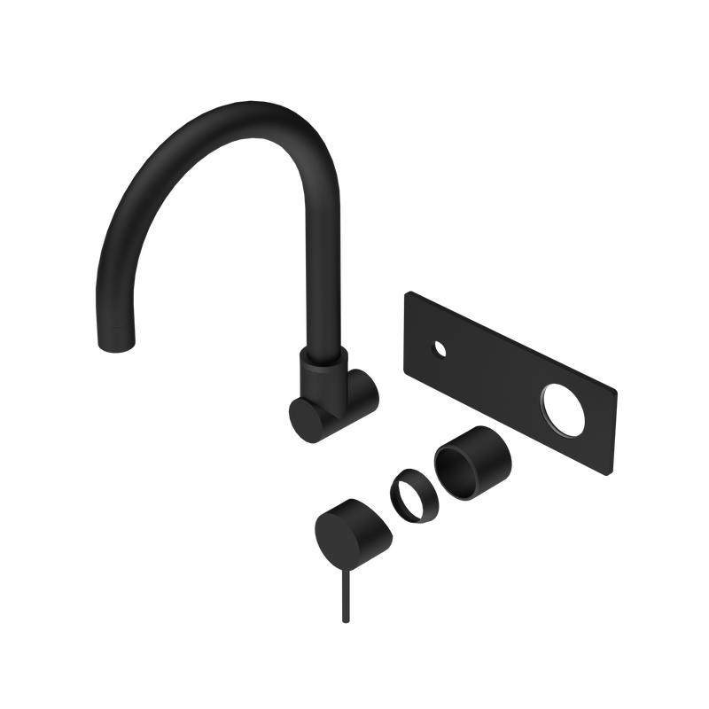 Mecca Wall Basin/Bath Mixer Swivel Spout Trim Kits Only Matte Black