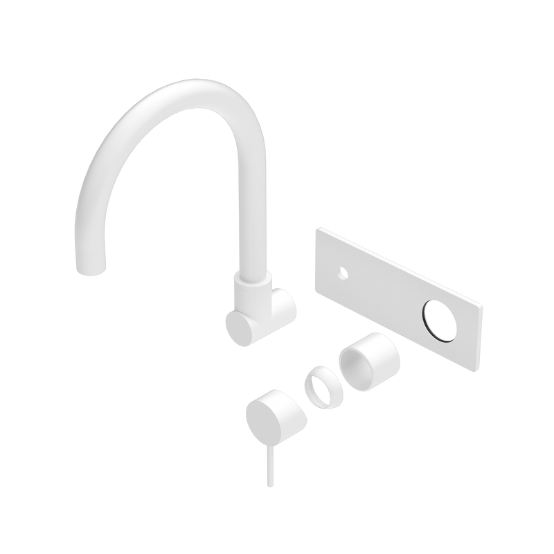 Mecca Wall Basin/Bath Mixer Swivel Spout Trim Kits Only Matte White