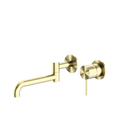 Mecca Wall Basin/Bath Mixer Swivel Spout 225mm Brushed Gold