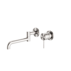 Mecca Wall Basin/Bath Mixer Swivel Spout 225mm Brushed Nickel