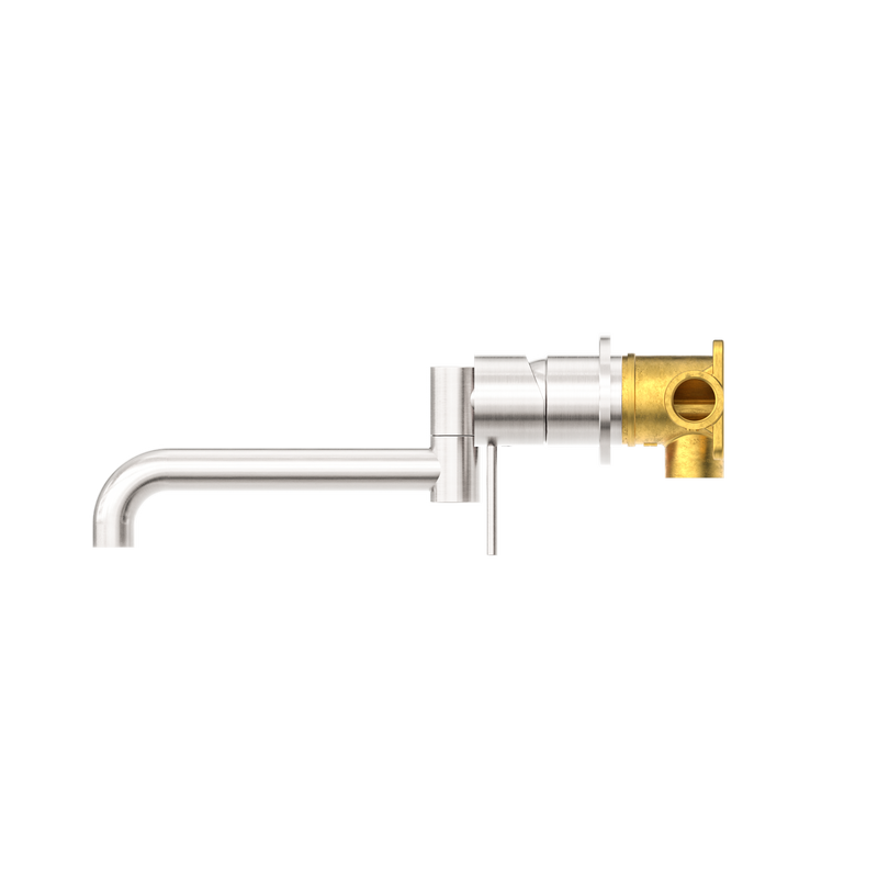 Mecca Wall Basin/Bath Mixer Swivel Spout 225mm Brushed Nickel