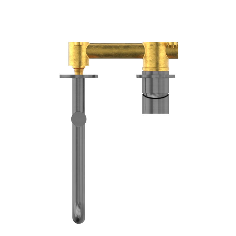 Mecca Wall Basin/Bath Mixer Swivel Spout 225mm Gun Metal