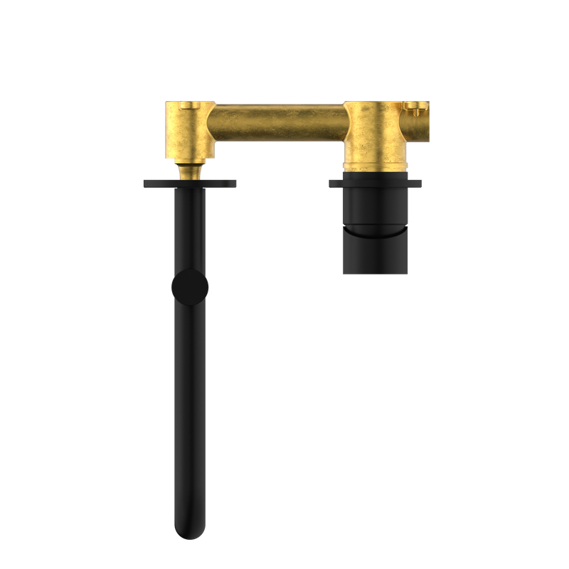 Mecca Wall Basin/Bath Mixer Swivel Spout 225mm Matte Black