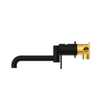 Mecca Wall Basin/Bath Mixer Swivel Spout 225mm Matte Black