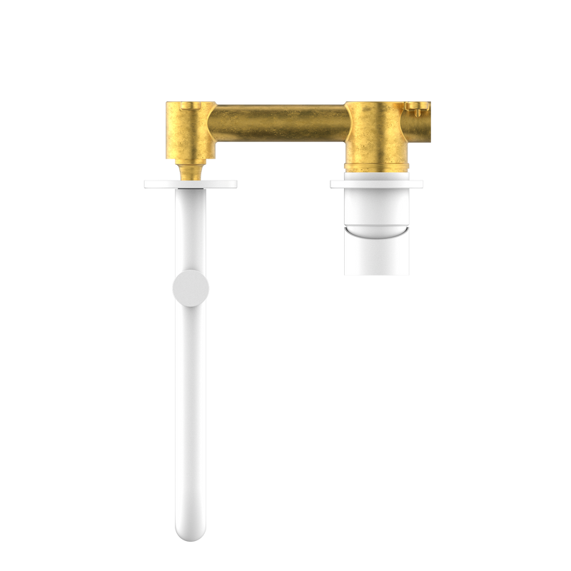 Mecca Wall Basin/Bath Mixer Swivel Spout 225mm Matte White