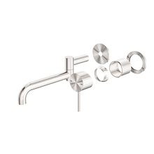 Mecca Wall Basin/Bath Mixer Swivel Spout 225mm Trim Kits Only Brushed Nickel