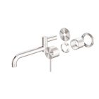 Mecca Wall Basin/Bath Mixer Swivel Spout 225mm Trim Kits Only Brushed Nickel