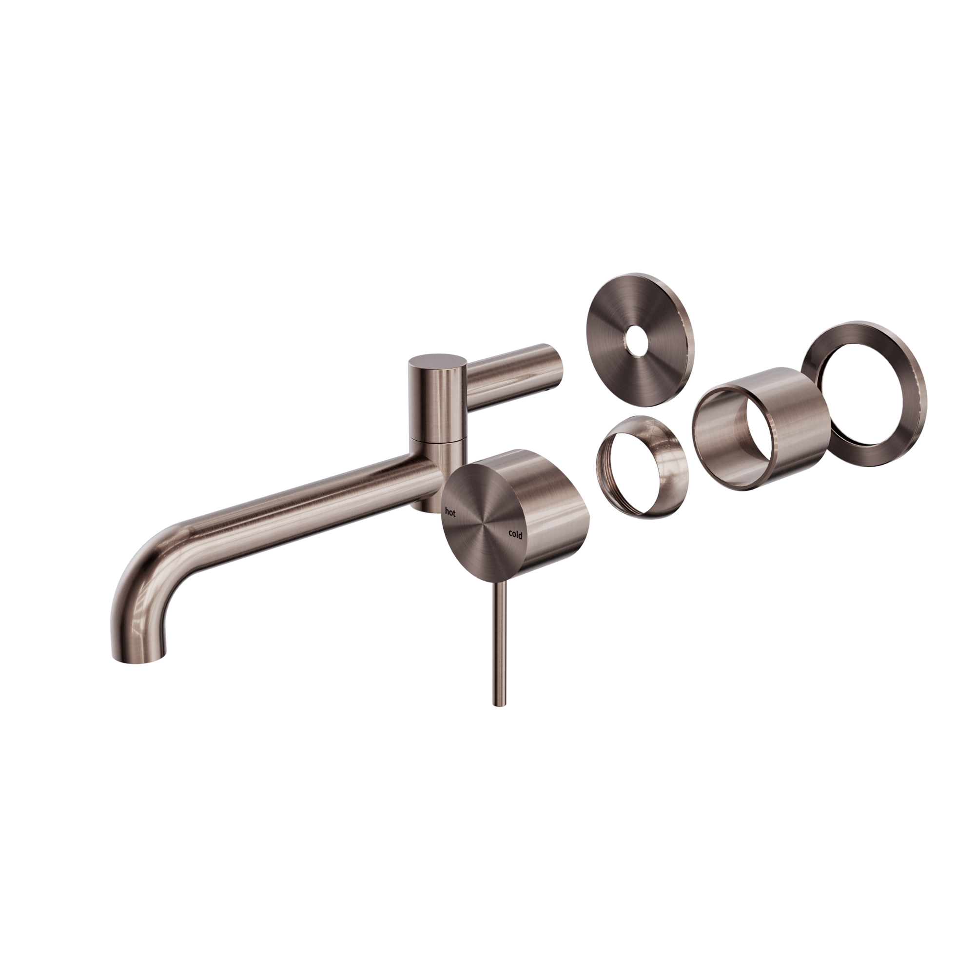 Mecca Wall Basin/Bath Mixer Swivel Spout 225mm Trim Kits Only Brushed Bronze