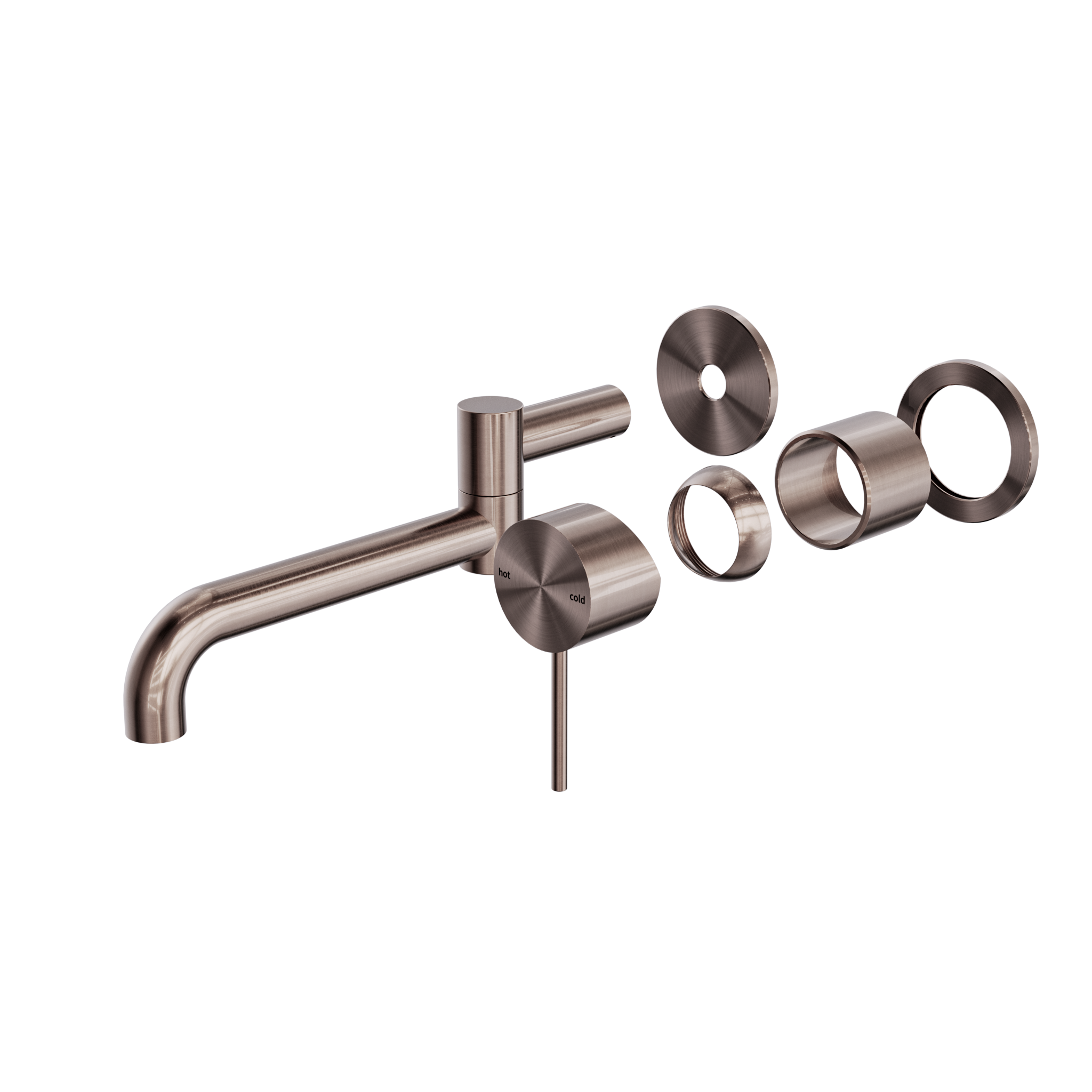 Mecca Wall Basin/Bath Mixer Swivel Spout 225mm Trim Kits Only Brushed Bronze
