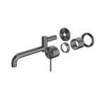 Mecca Wall Basin/Bath Mixer Swivel Spout 225mm Trim Kits Only Gun Metal