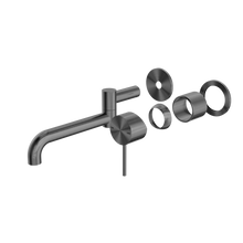 Mecca Wall Basin/Bath Mixer Swivel Spout 225mm Trim Kits Only Gun Metal