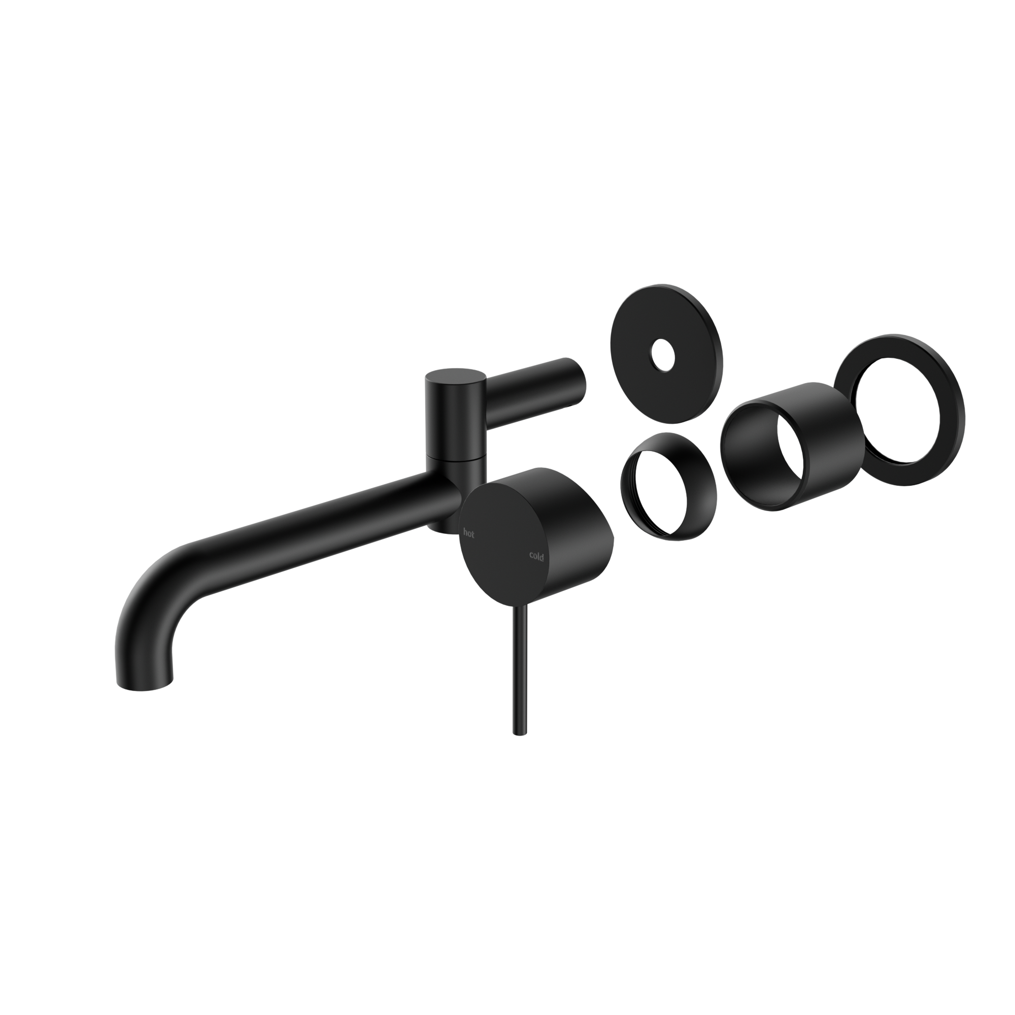 Mecca Wall Basin/Bath Mixer Swivel Spout 225mm Trim Kits Only Matte Black