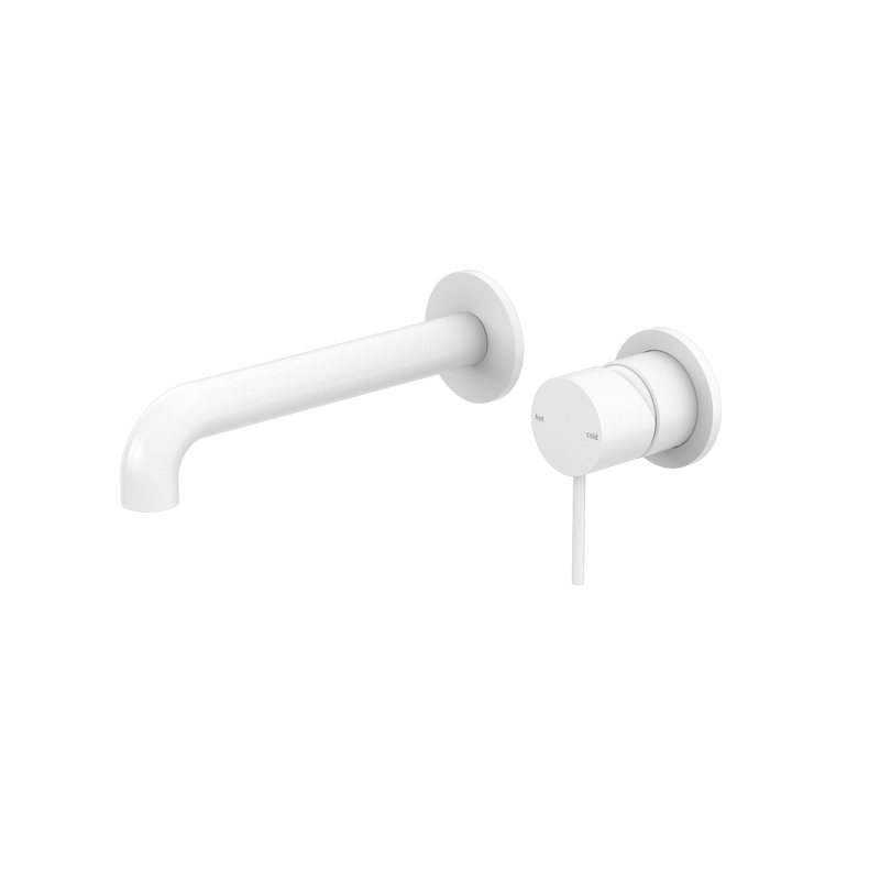 Mecca Wall Basin/Bath Mixer Separate Back Plate 230mm Matte White