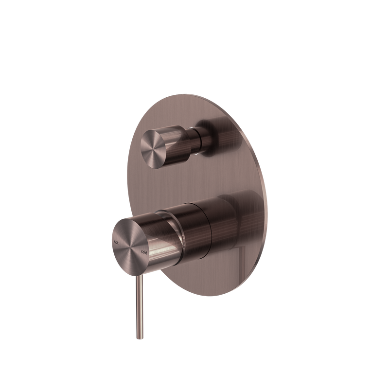 Mecca Shower Mixer With Diverter Brushed Bronze