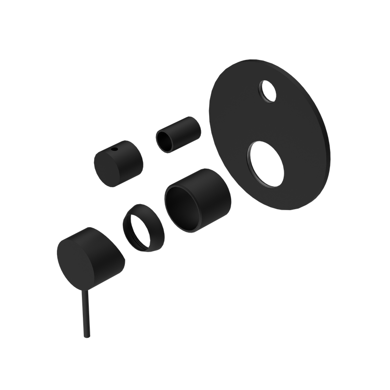 Mecca Shower Mixer With Diverter Trim Kits Only Matte Black