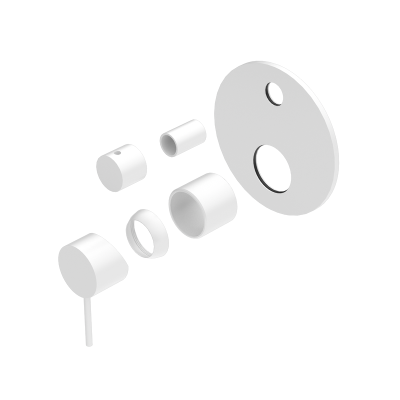 Mecca Shower Mixer With Diverter Trim Kits Only Matte White